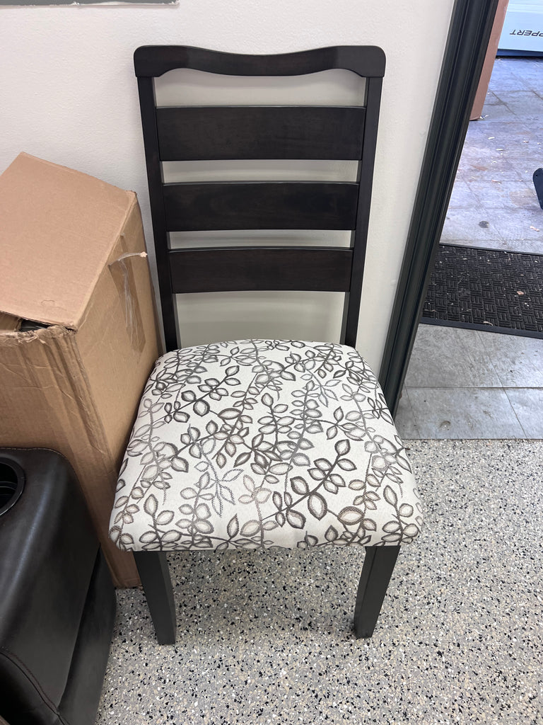 Bourbon Chocolate Chair w/ Floral Pattern Cushion