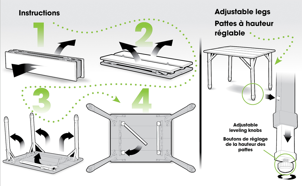 Compact Bamboo Folding Table w/ Aluminum Legs