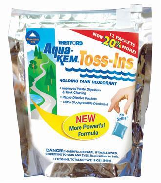 Aqua-Kem RV Toilet Toss-In Fresheners - 12 Per Bag - Powder Fresh Scent