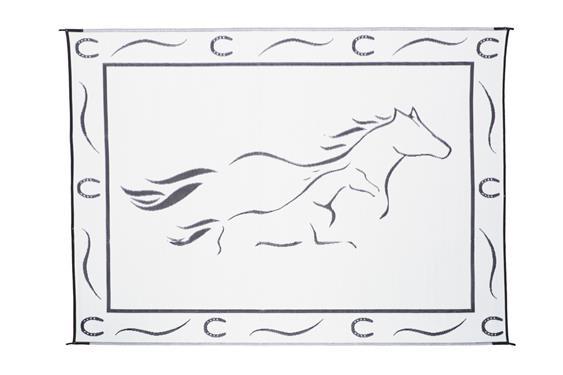 Galloping Horse Mat - 8' X 18' - Black/White