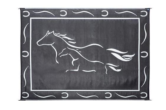 Galloping Horse Mat - 8' X 11' - Black/White